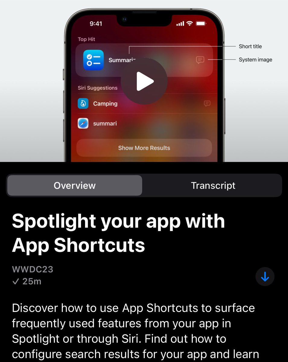 App Shortcuts ile aramada farklı kelimelerle çıkma örneği